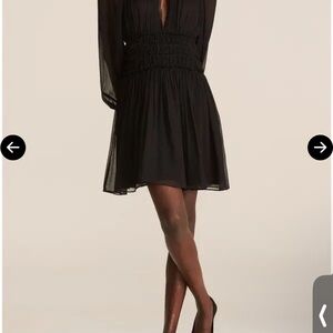 Boho dress Rebecca Taylor Elegant Black Long Sleeve Dress